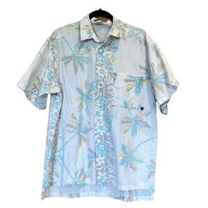 Vintage Ocean Pacific (OP) Hawaiian shirt all cotton size large white/blue